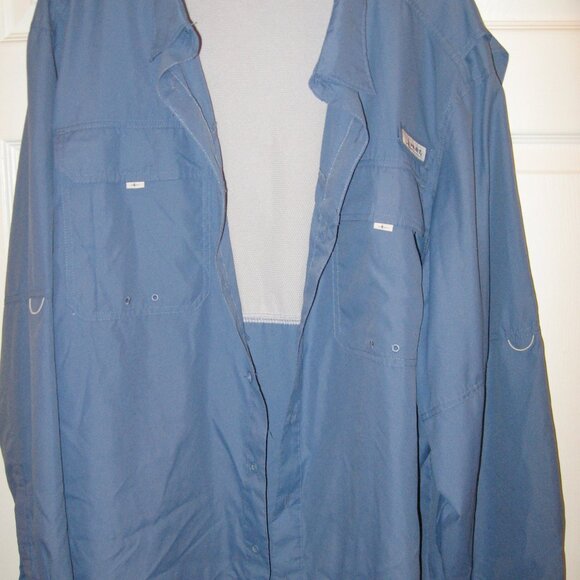 Habit Fishing Outdoorsman Shirt Men's Size XXL Medium Blue - Picture 1 of 3